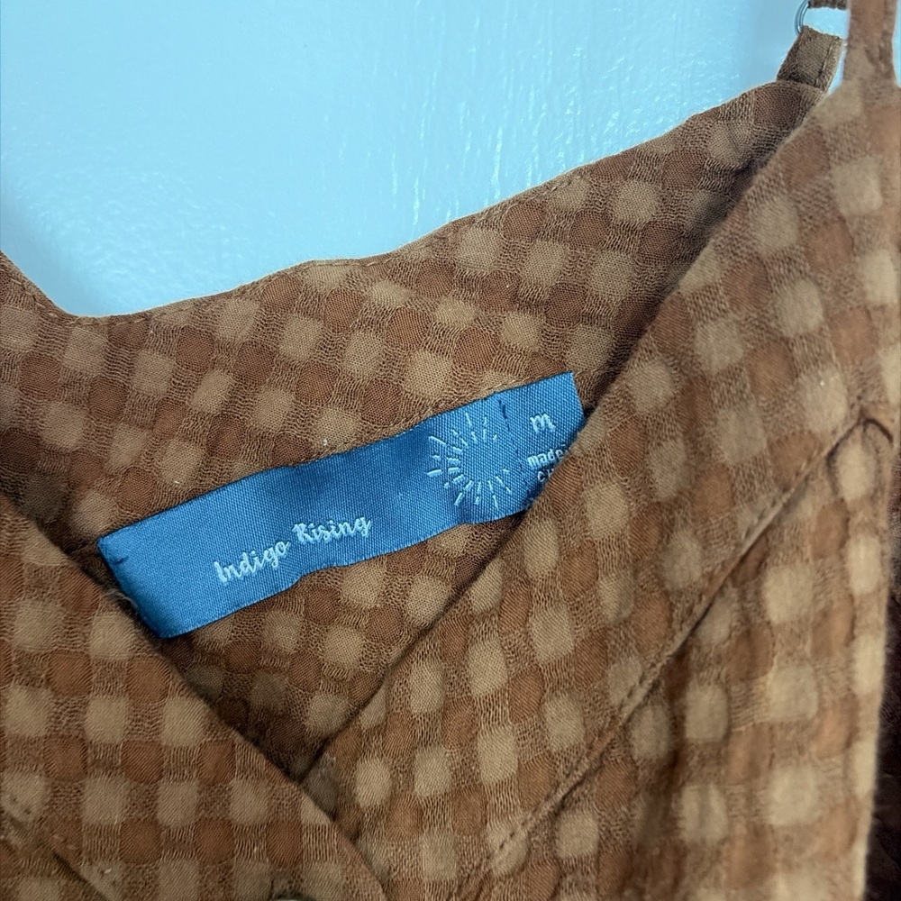 Brown cropped tank boho neutral buttons - Picture 4 of 4